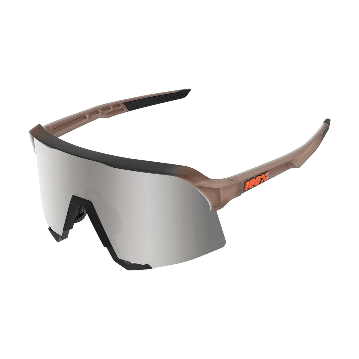 100% S3 Matte Translucent Brown Fade HiPER® Silver Mirror Lens