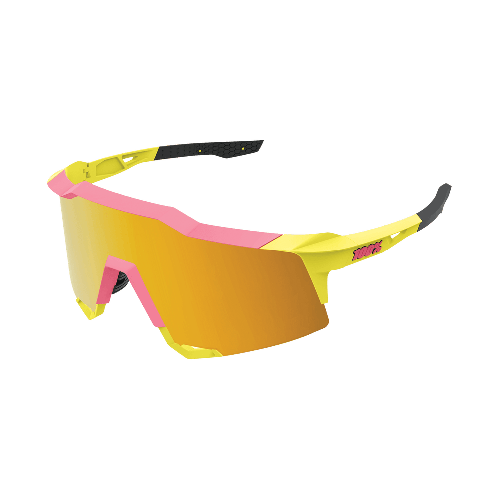 100% SPEEDCRAFT® TALL Matte Washed Out Neon Yellow Flash Gold Mirror Lens - Standert Bicycles