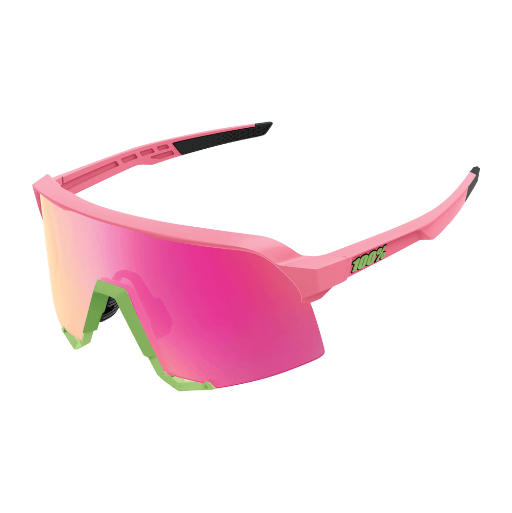 100% S3 Matte Washed Out Neon Pink Purple Multilayer Mirror Lens - Standert Bicycles