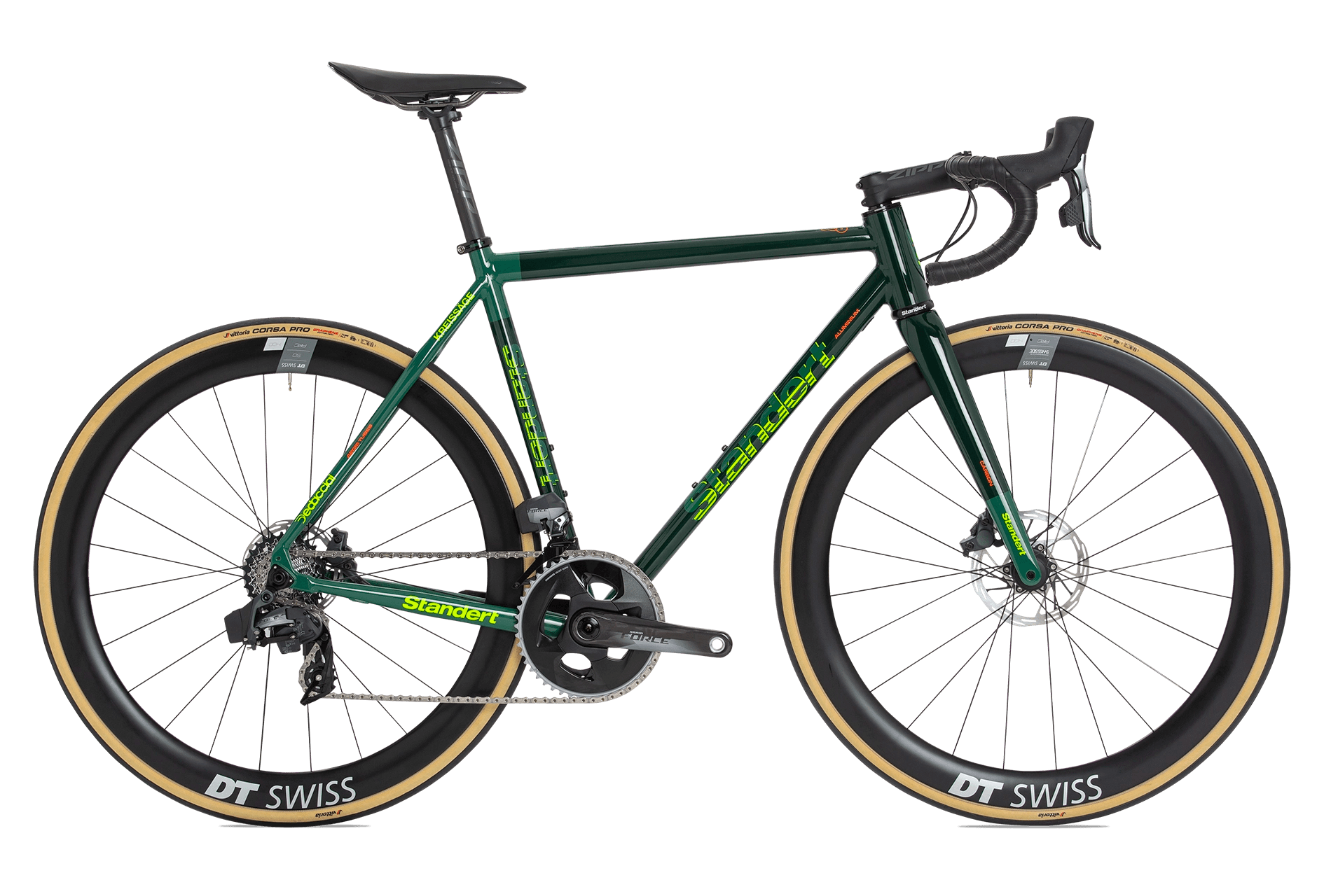 Green racing shop bike