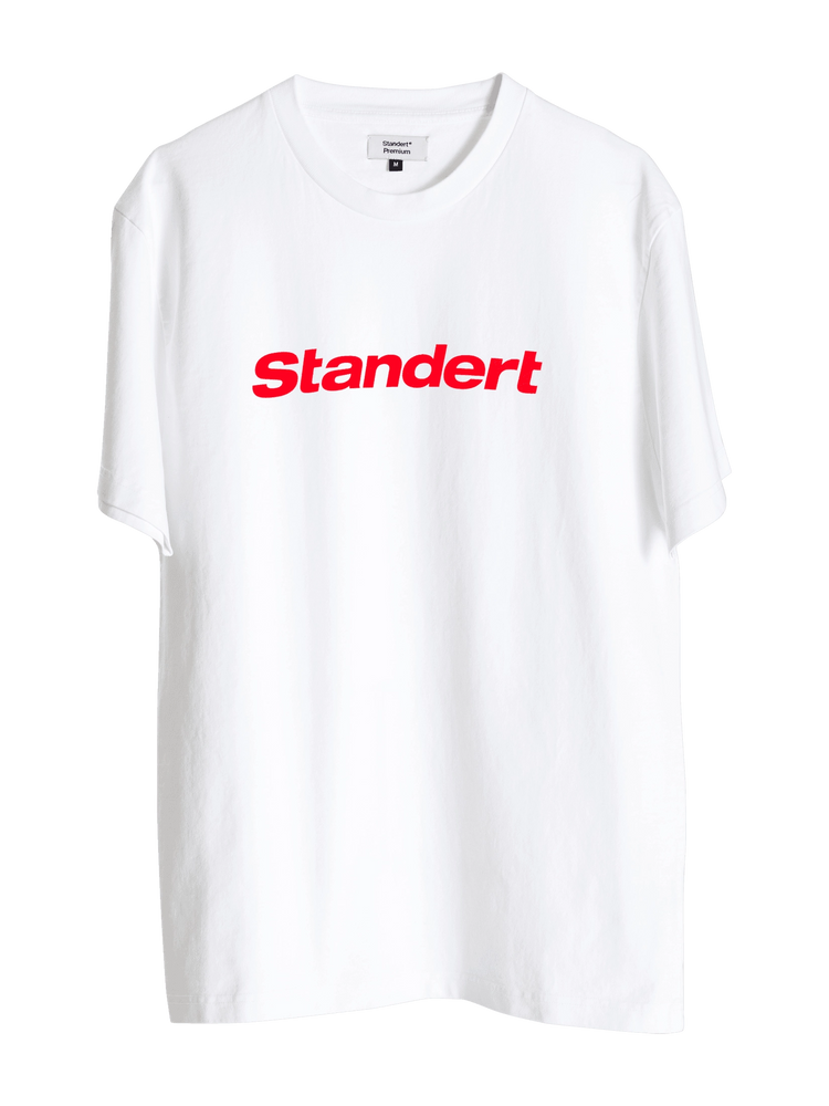 Standert Premium Performance Logo T-Shirt - White - Red