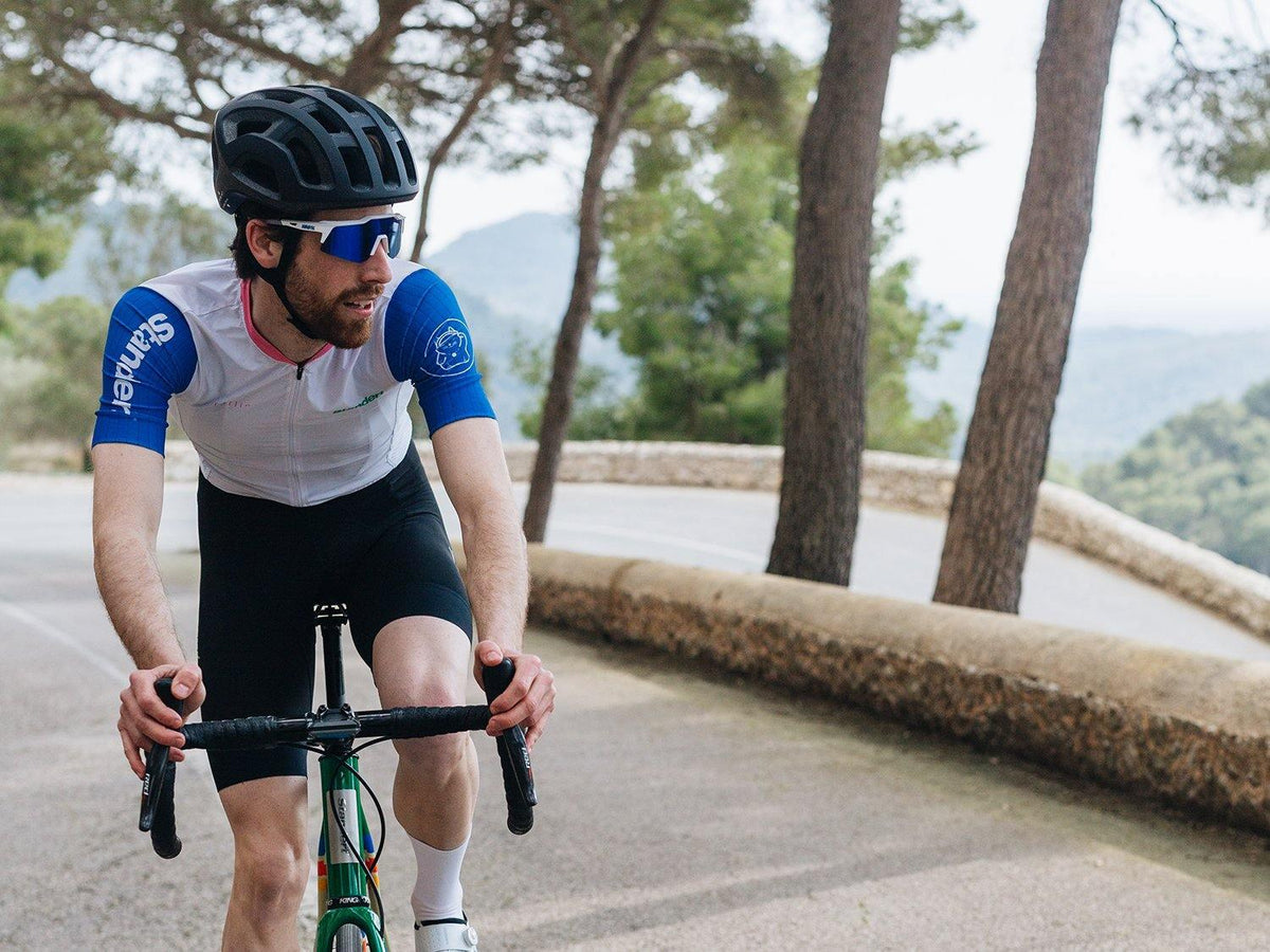 100% SPEEDCRAFT XS Matte White HiPER Blue Mirror Lens - Standert Bicycles