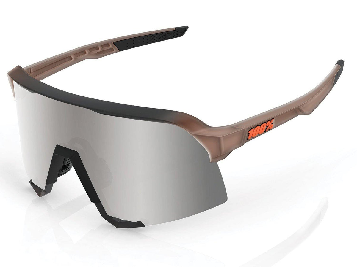 100% S3 Matte Translucent Brown Fade HiPER® Silver Mirror Lens