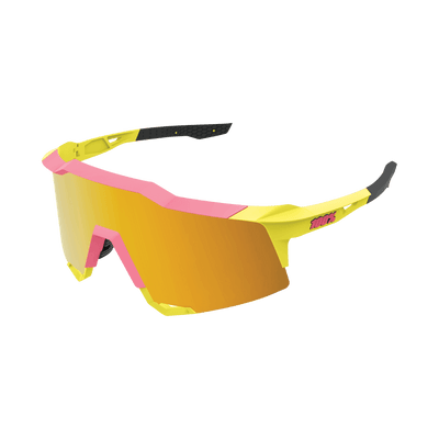 100% SPEEDCRAFT® TALL Matte Washed Out Neon Yellow Flash Gold Mirror Lens - Standert Bicycles