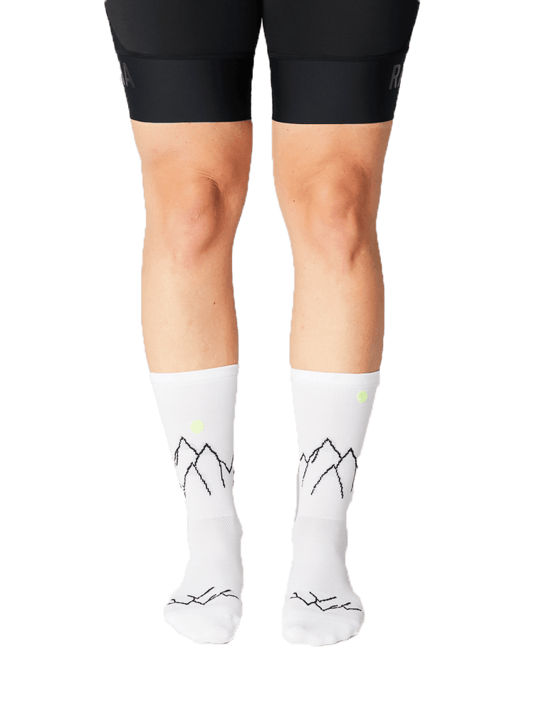 FINGERSCROSSED SOCKS | #11_05 MOUNTAIN - WHITE / NEON - Standert Bicycles