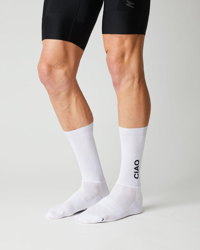 FINGERSCROSSED SOCKS | Spring 23 | #AERO CIAO - WHITE - Standert Bicycles