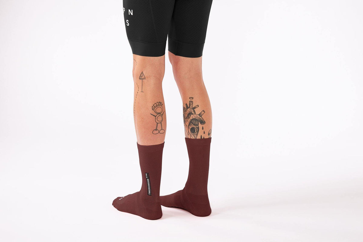 FINGERSCROSSED SOCKS | #Off Road Burgundy - Standert Bicycles