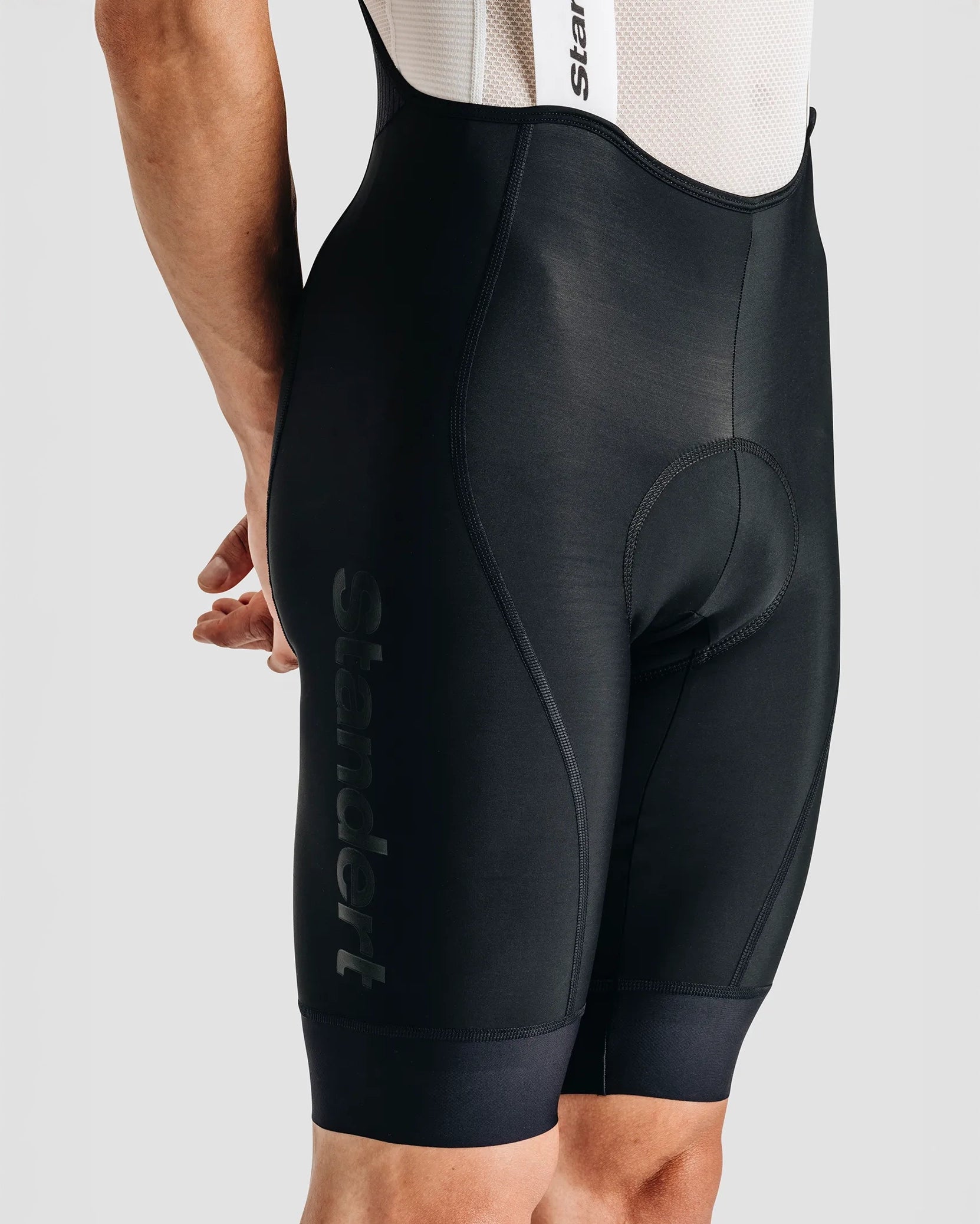 standert bikes cycling black bib shorts black logo cover