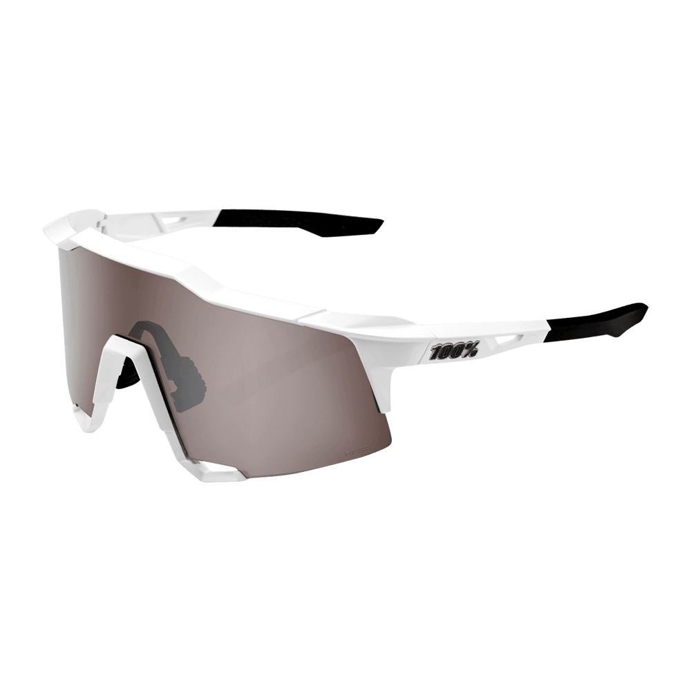 100% SPEEDCRAFT TALL Matte White HiPER Silver Mirror Lens - Standert Bicycles